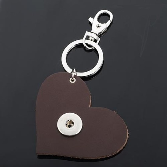 Leather Keyring with Moustache Chunk Button