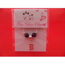Silver Plated Personalised Letter 'A' Wine Glass Charm