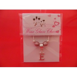 Silver Plated Personalised Letter 'E' Wine Glass Charm