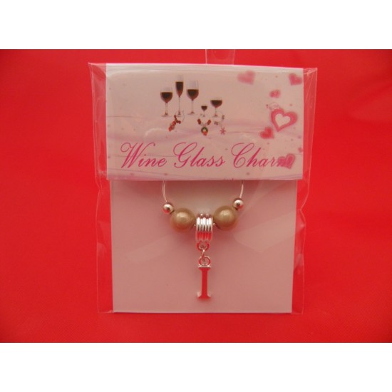 Silver Plated Personalised Letter 'I' Wine Glass Charm