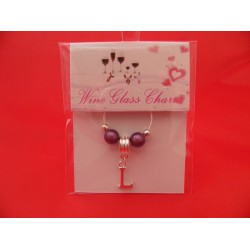 Silver Plated Personalised Letter 'L' Wine Glass Charm