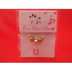 Silver Plated Personalised Letter 'U' Wine Glass Charm