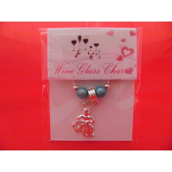 Aquarius Star Sign Silver Plated Wine Glass Charm