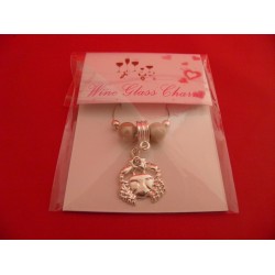 Cancer Star Sign Silver Plated Wine Glass Charm