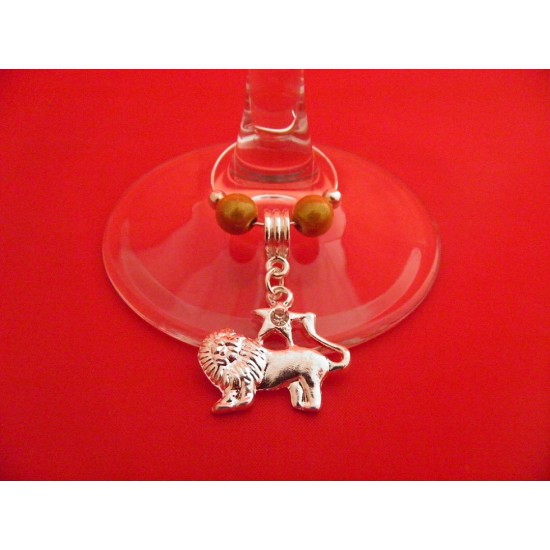 Leo Star Sign Silver Plated Wine Glass Charm