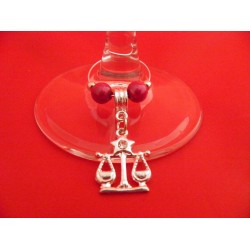 Libra Star Sign Silver Plated Wine Glass Charm