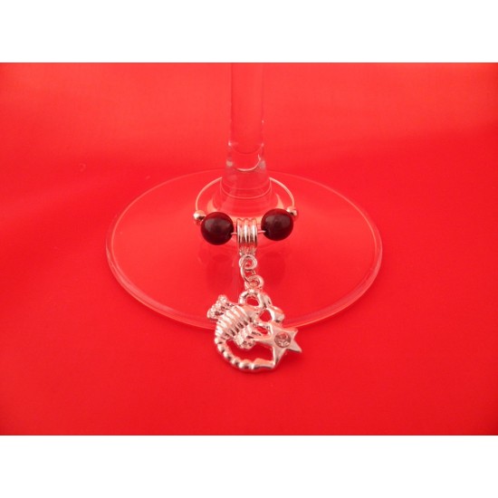 Scorpio Star Sign Silver Plated Wine Glass Charm