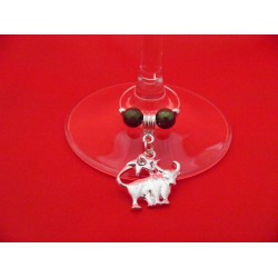 Taurus Star Sign Silver Plated Wine Glass Charm