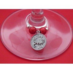 Aries Zodiac Sign Wine Glass Charm